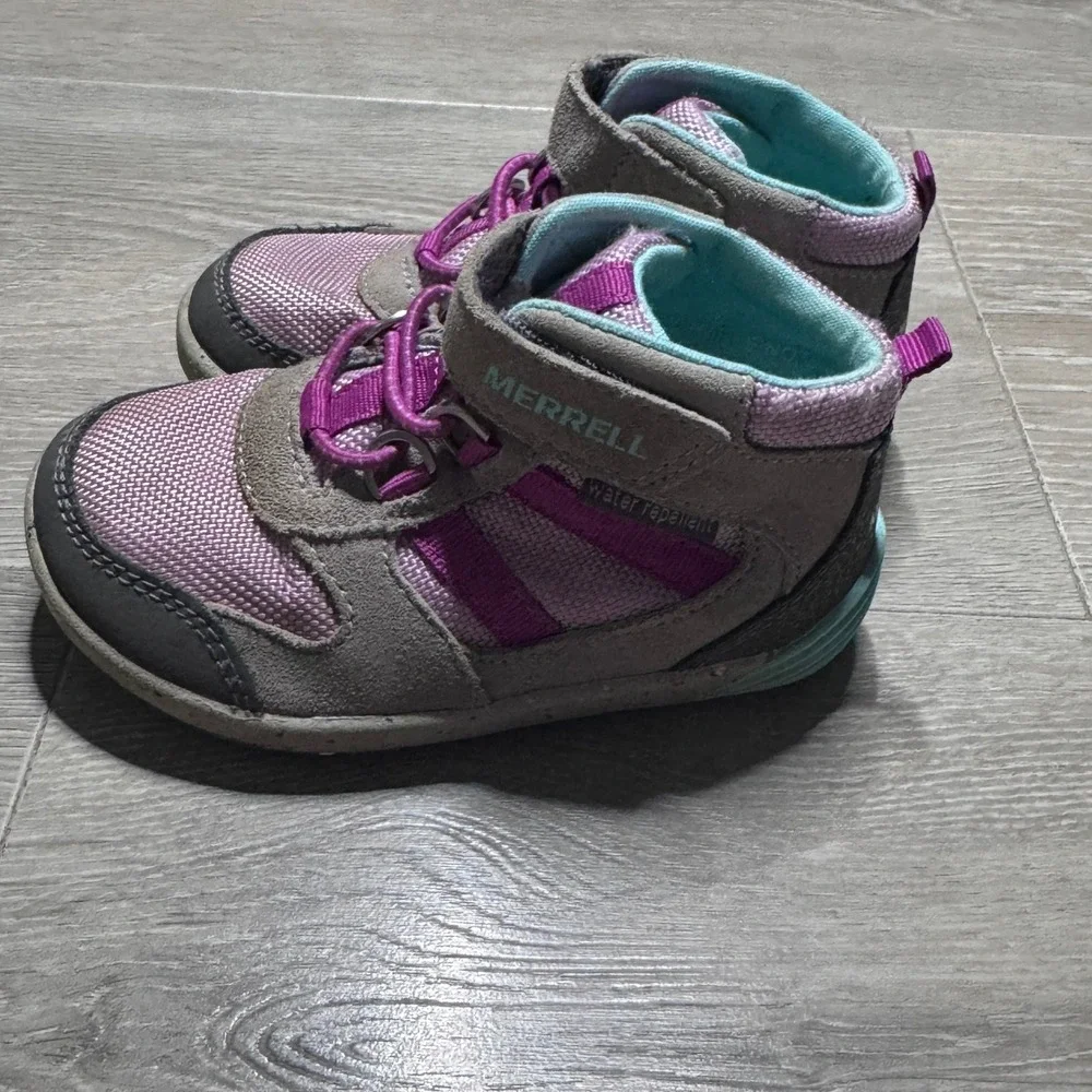 Merrell M-Bare St Ridge Jr Kids Hiking Boots Grey Pink ML162610 Size 7